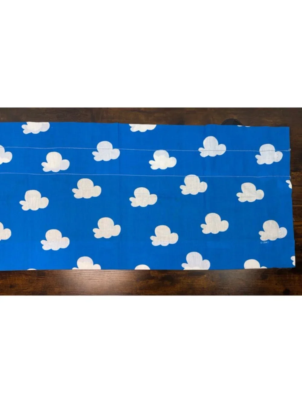 Vintage Disney Winnie the Pooh Blue Fabric Valance Panel